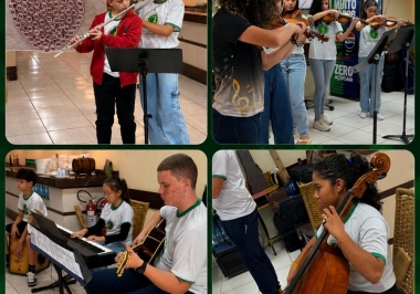 Música e emoção marcaram tardes especiais em homenagem ao Dia das Mães Professor e instrutora da Escola de Música realizaram apresentações ao lado dos alunos no Restaurante do Supermercado Saito
