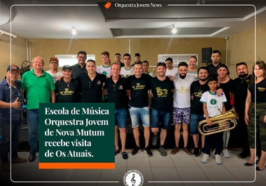 Grupo sulista ‘Os Atuais’ visita músicos e professores da Escola de Música Orquestra Jovem