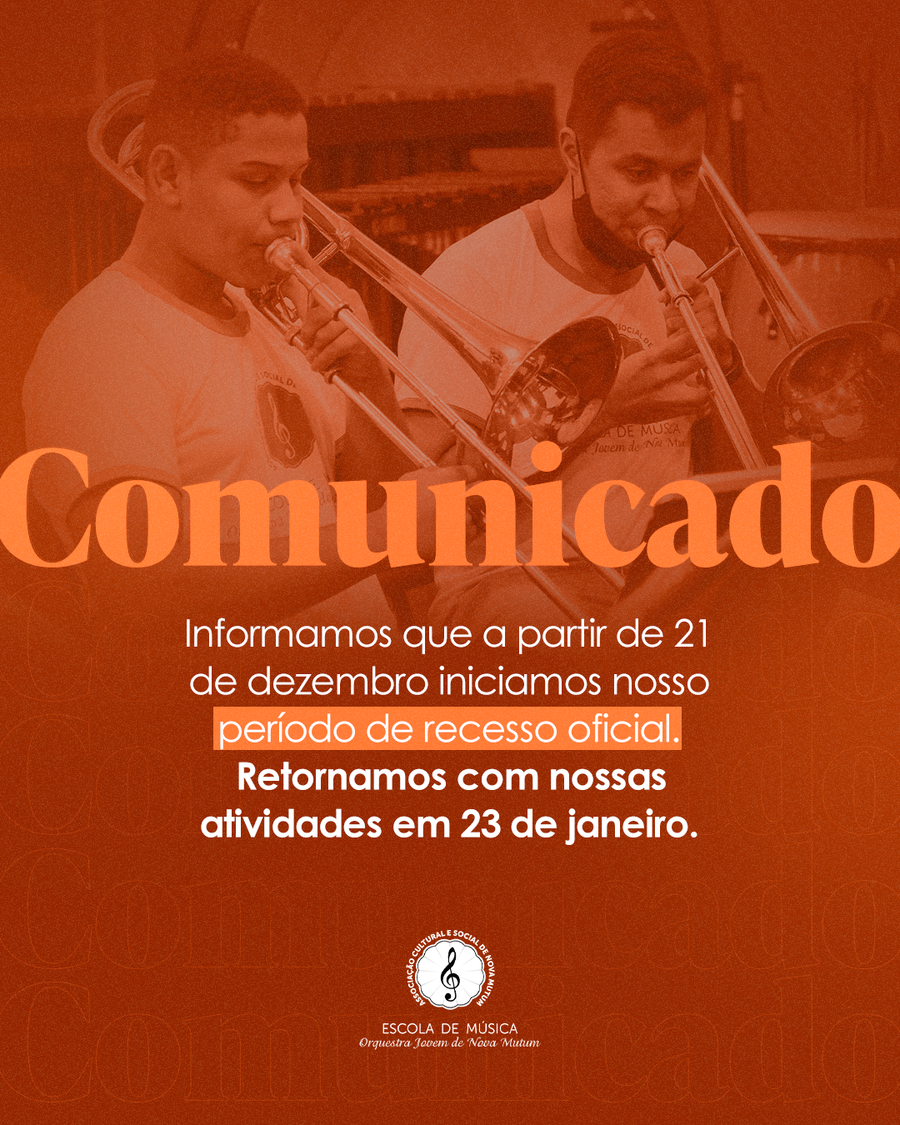 Após recesso, atividades da Orquestra Jovem retornam em 23 de janeiro de 2023