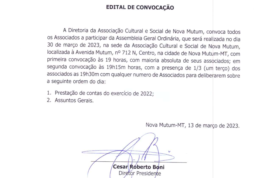 Edital de Convocação