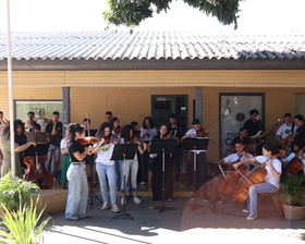 Visita de Henrique Ribeiro na Escola de Música de Nova Mutum